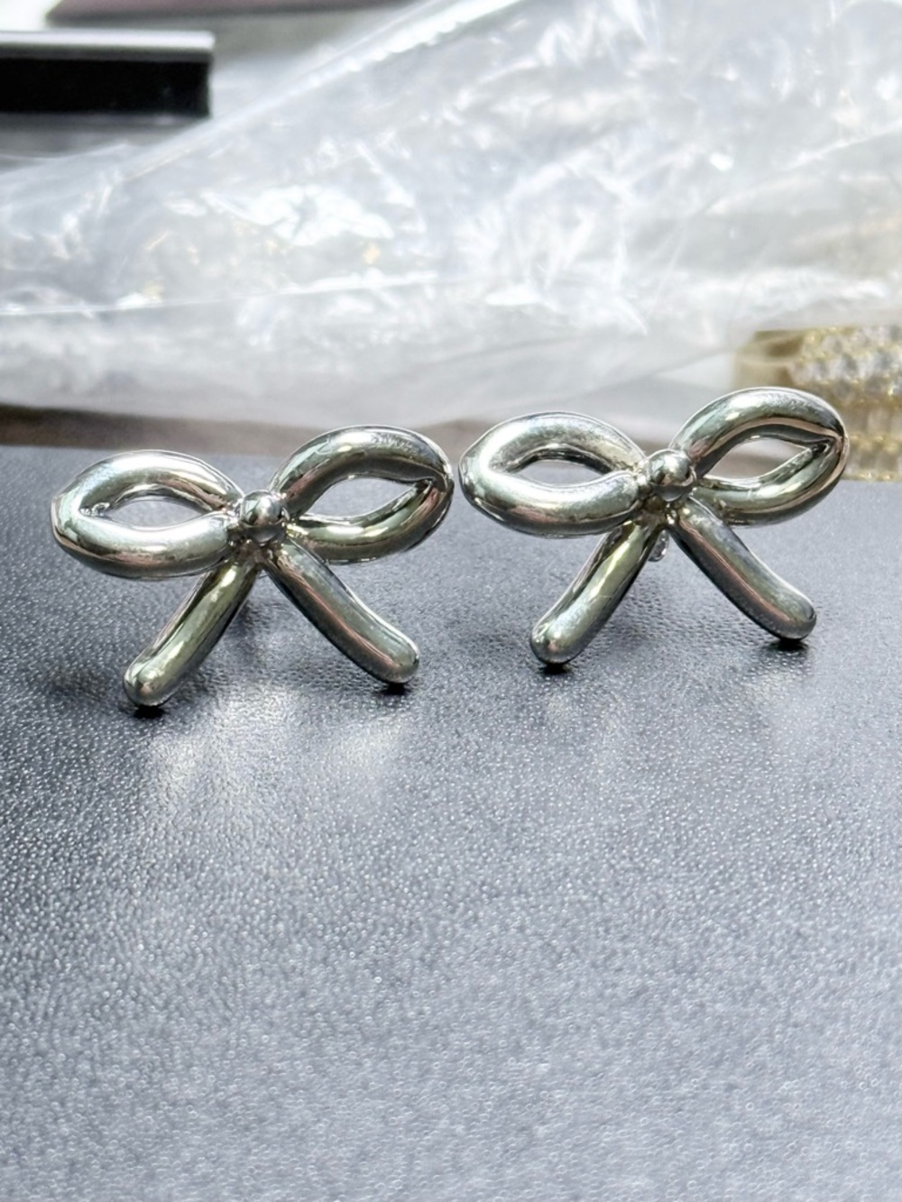 Macy’s Silver Tone Gold-Plated Bow Stud Earrings